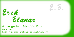 erik blanar business card